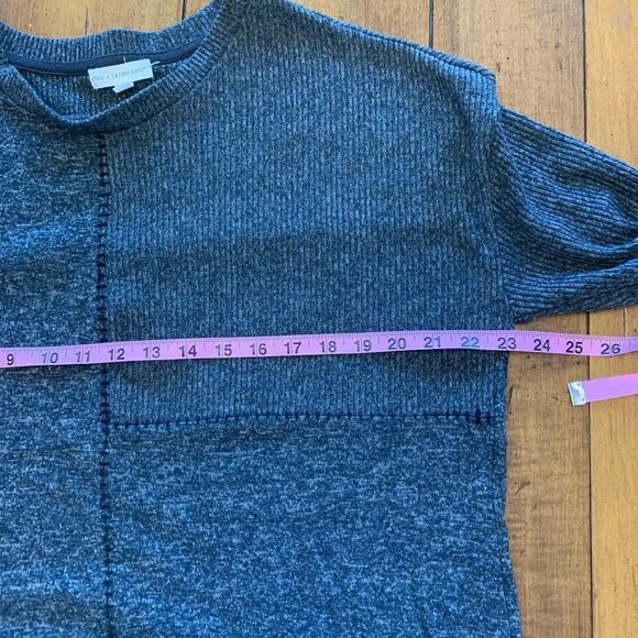 Coco + Jaimeson from Buckle Charcoal Gray/ Blk  Patchwork Scoop Neck Sweater XL - Picture 3 of 6
